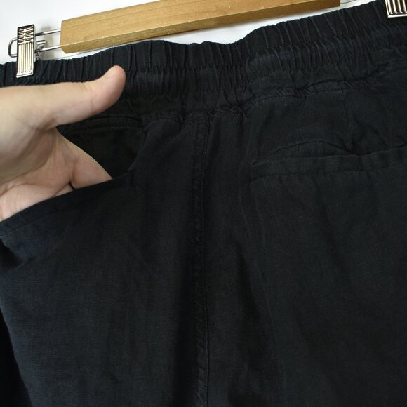 Athleta Women's Pants Cabo Linen Jogger Black Drawstring Cuffs Pockets - Picture 7 of 10